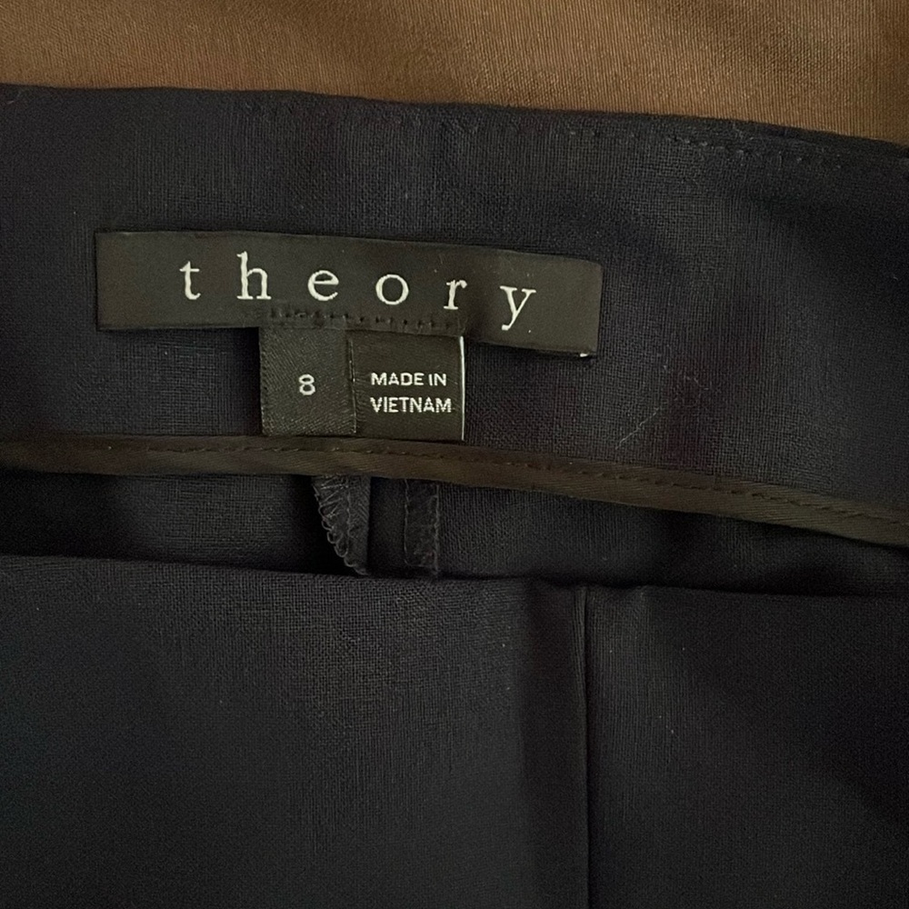 Theory Blue Slim-Fit Dress Pants - Picture 6 of 6